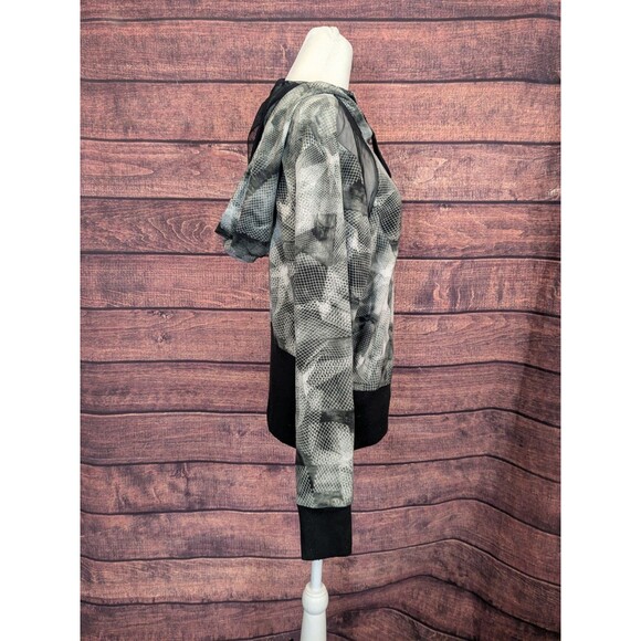 Simply Vera Vera Wang Simply Breathe Gray Black Jacket Hooded Size M - Picture 2 of 7